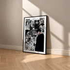 Sung Jinwoo manga poster inspired by Solo Leveling in a black frame against a warm beige wall
