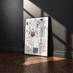 Takashi Natsume manga poster inspired by Natsume's Book of Friends in a black frame against a charcoal gray wall