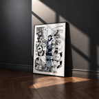 Tenya Iida manga poster inspired by My Hero Academia in a black frame against a charcoal gray wall