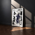 Toge Inumaki manga poster inspired by Jujutsu Kaisen in a black frame against a charcoal gray wall