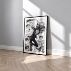 Yato manga poster inspired by Noragami in a black frame against a light gray wall