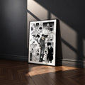 Yuki Anzai manga poster inspired by Devils' Line in a black frame against a charcoal gray wall