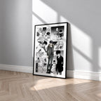 Yuki Anzai manga poster inspired by Devils' Line in a black frame against a light gray wall